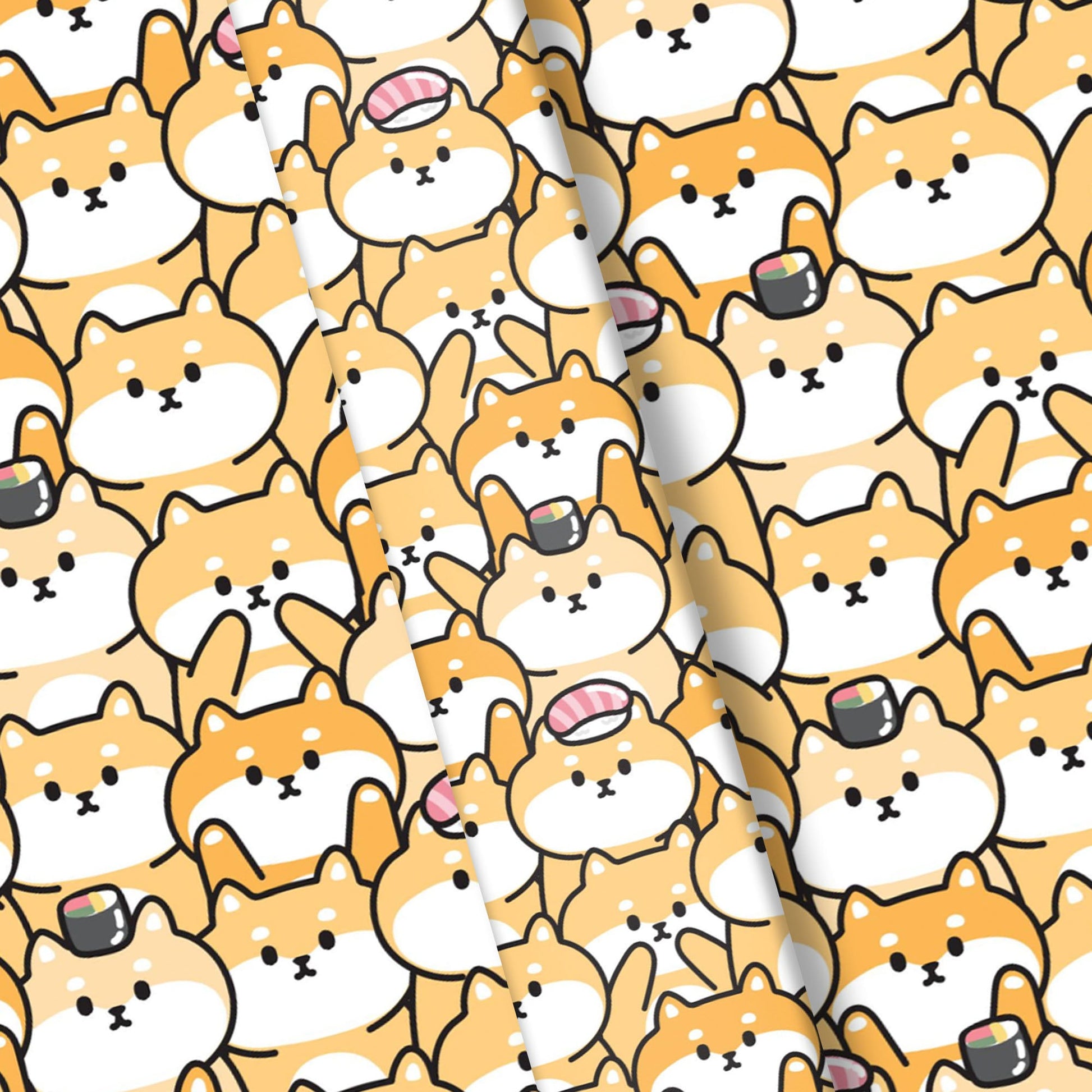 Shiba Inu Kawaii Dog Wrapping Paper, Birthday Wrapping Paper, Cute Gift Wrap, Kids Gift Present Paper Roll for Her