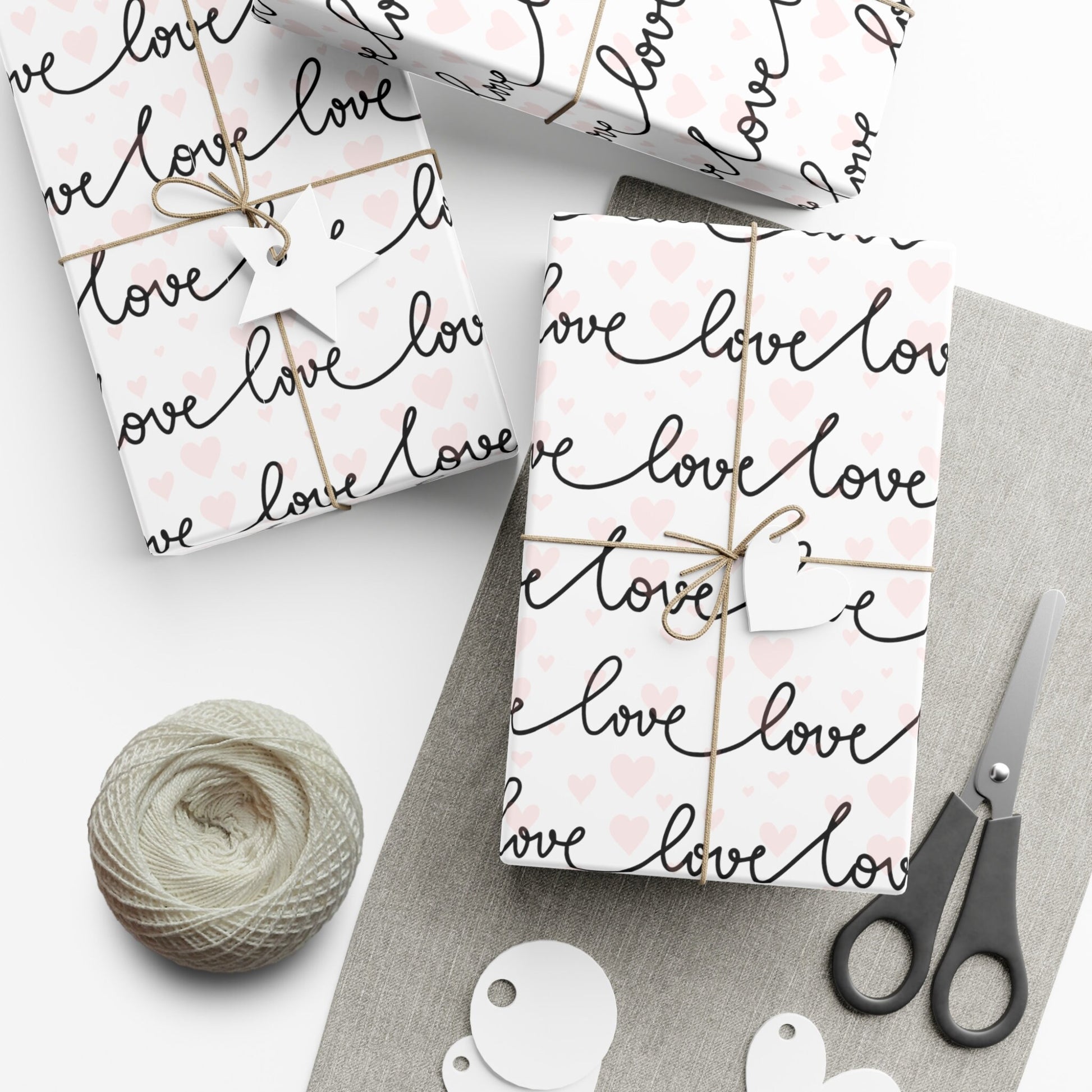 Simple Love Wrapping Paper, Cute Valentines Day Birthday Gift Wrap Paper, Hens Night Wedding Present Paper Roll for Her
