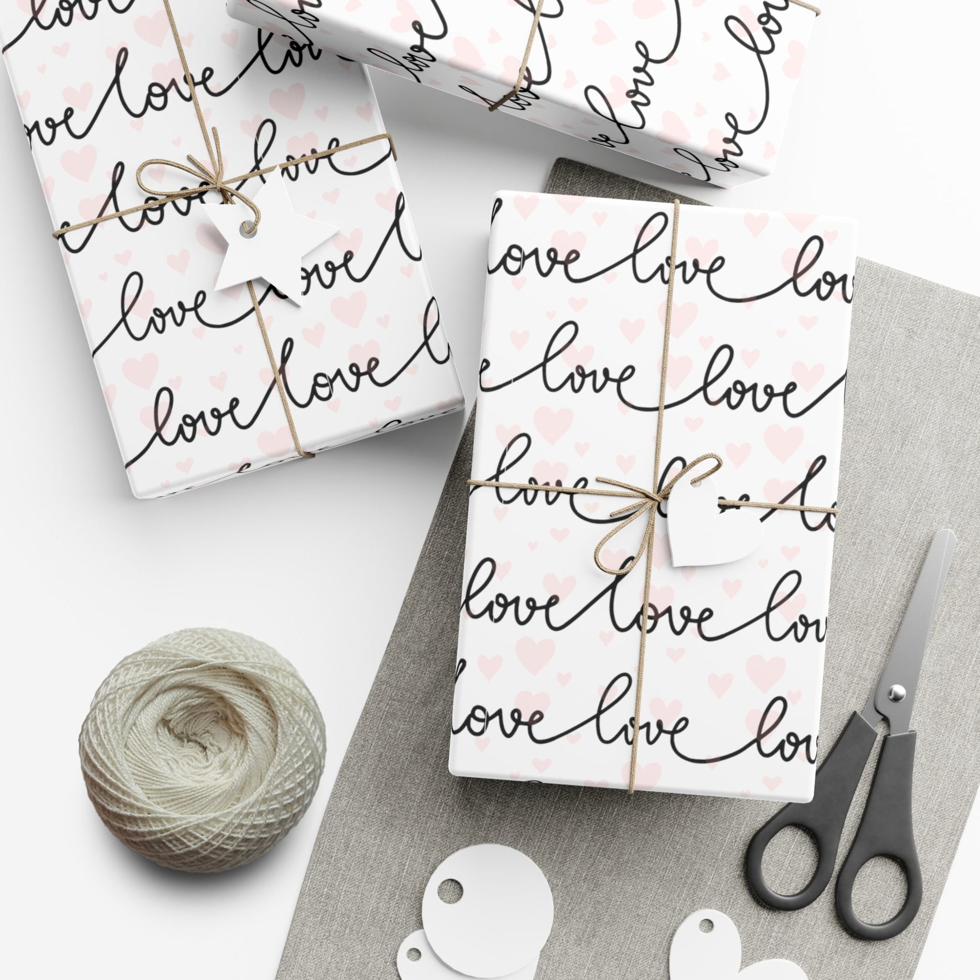 Simple Love Wrapping Paper, Cute Valentines Day Birthday Gift Wrap Paper, Hens Night Wedding Present Paper Roll for Her